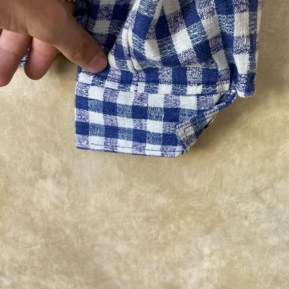 Vintage 60s 70s Levi's Blue and White Gingham Lite Jacket Flannel - Picture 6 of 9